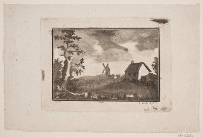 Ev ve değirmen ile manzara by Gerhard Ludvig Lahde