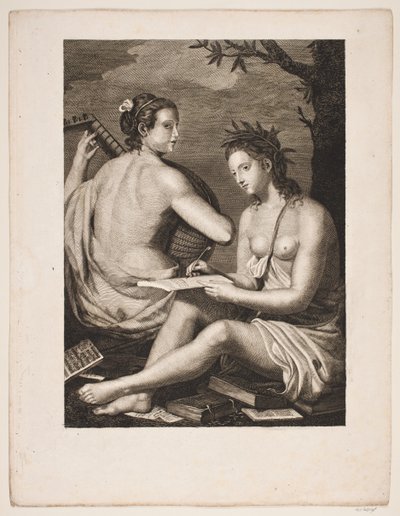 Terpsichore ve Kalliope by Gerhard Ludvig Lahde