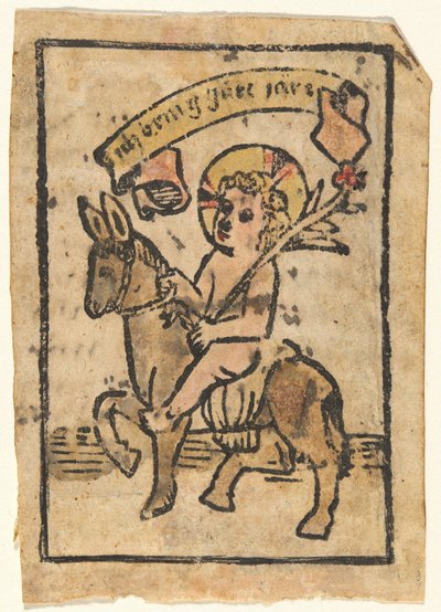Eşek Üzerinde İsa Çocuk by German 15th Century