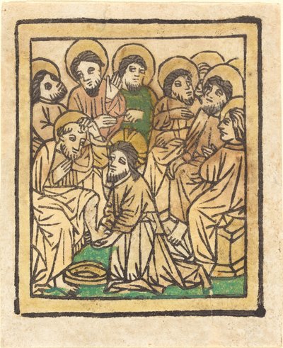 Havarilerin Ayaklarını Yıkanan İsa by German 15th Century