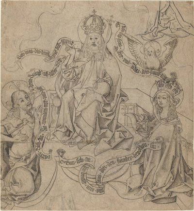 Mesih ve Meryem Baba Tanrı ile Aracılık Ederler by German 15th Century