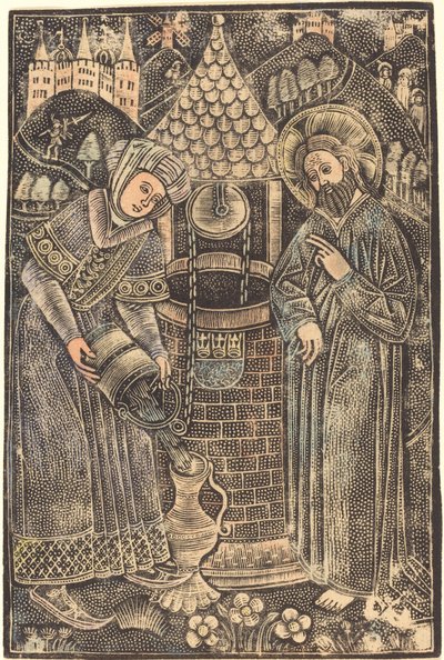 İsa ve Samiriyeli Kadın by German 15th Century