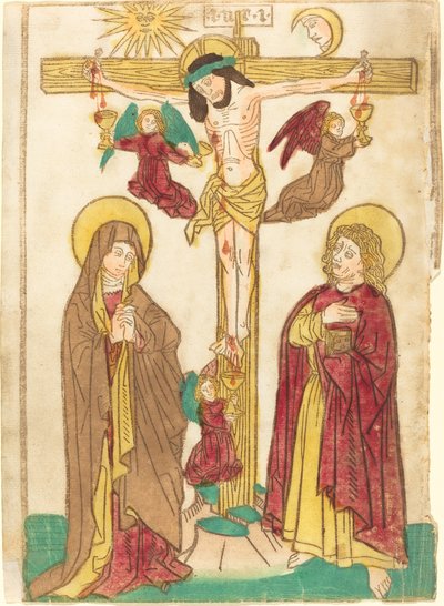Meleklerle Haç Üzerinde İsa by German 15th Century