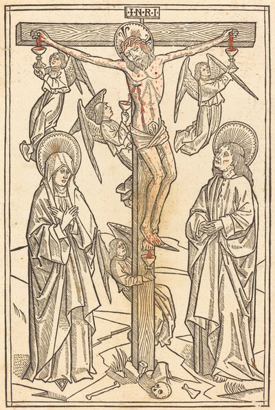 Meleklerle Haç Üzerinde İsa by German 15th Century