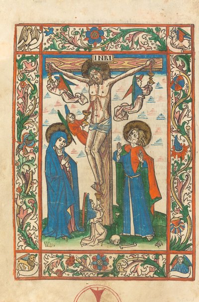 Meleklerle Haç Üzerinde İsa by German 15th Century
