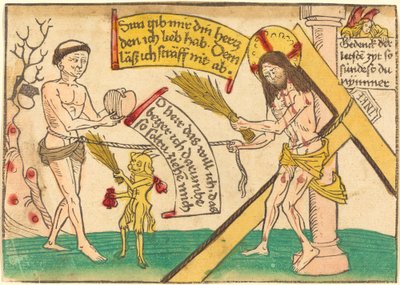 İsa Müminleri Yüreğe Çekiyor by German 15th Century
