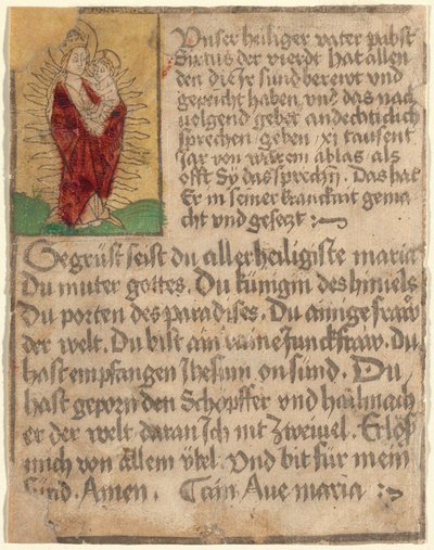 Madonna ve Çocuk, Hoşgörü ve Dua ile Görkemli Bir Şekilde by German 15th Century