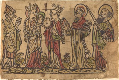 Madonna ve Dört Azizli Çocuk by German 15th Century