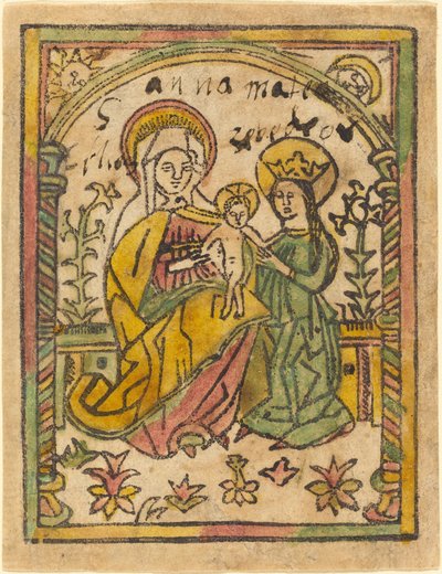 Madonna ve Çocuk ile Aziz Anne by German 15th Century