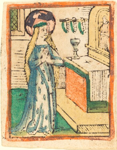 Mısır Kulakları İşlemeli Bir Cüppedeki Bakire by German 15th Century