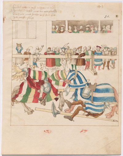 Sabit Kalkanlarla Sahte Joust of War by German 16th Century