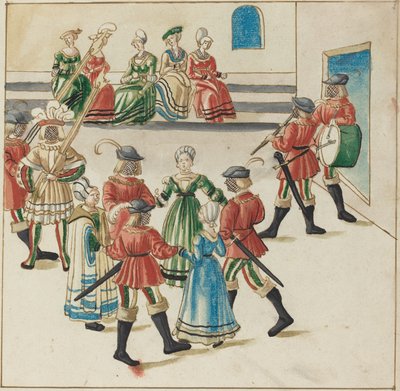 Bir Çember Dansında Üç Çift by German 16th Century