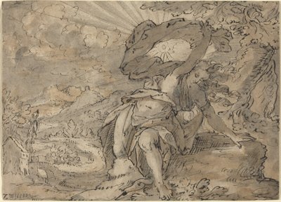 Bir Manzaradaki Alegorik Kadın Figürü [rekto] by German 17th Century