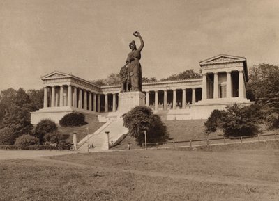 Munchen / Münih: Bavyera ile Bavyera Şöhretler Salonu (b/w fotoğraf) by German Photographer