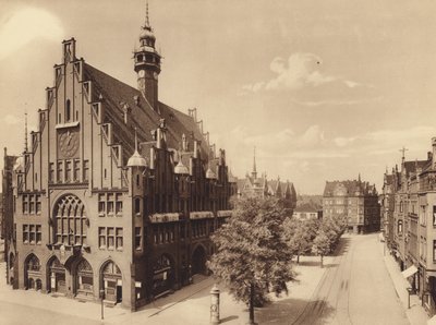 Yeni Belediye Binası, Lindener Marktplatz, Hannover (b/w fotoğraf) by German Photographer