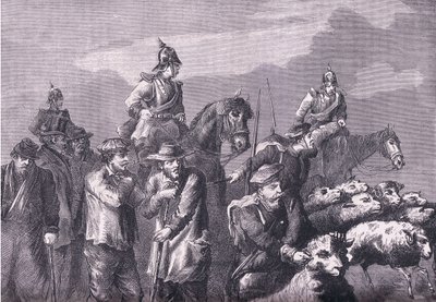 Bir yiyecek arama partisi, Cassell ve Company Limited tarafından yayınlanan Fransa ve Almanya arasındaki Savaşın Cassells Tarihi, c.1890 (lito) by German School