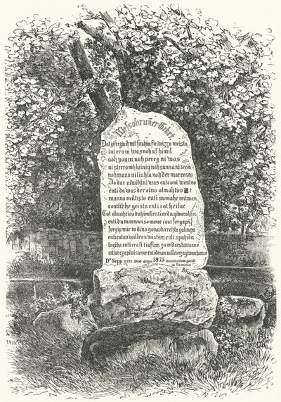 Wessobrunn Namazını gösteren bir taş tablet (gravür) by German School