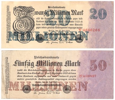 Yirmi elli milyon mark banknot, 1923 by German School