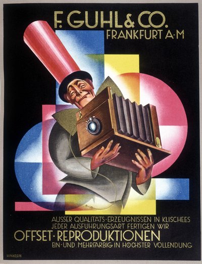 Alman kamera üreticisi Offset için reklam. Alman gazetesi “” Gebrauchs Graphik”te by German School