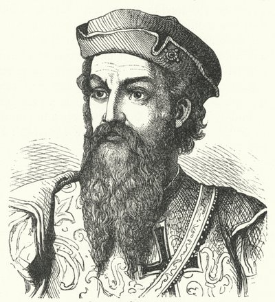 Afonso de Albuquerque, Goa Dükü, Portekizli general ve Portekiz Hindistan Valisi (gravür) by German School