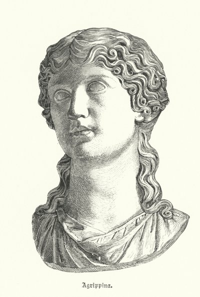 Yaşlı Agrippina, Romalı general Germanicus'un karısı ve İmparator Caligula'nın annesi (gravür) by German School