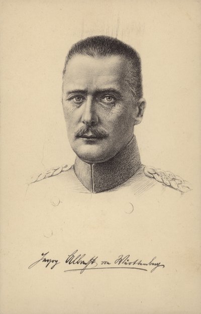 Albrecht, Wurttemberg Dükü, Alman prensi ve Birinci Dünya Savaşı generali (lito) by German School