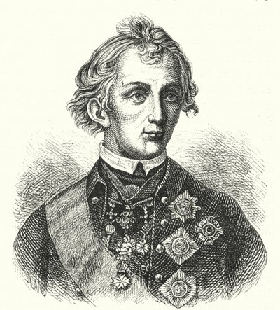 Alexander Suvorov, Rus generali (gravür) by German School