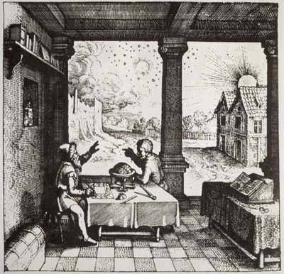 Burç yorumlayan bir Astrolog, Robert Fludd tarafından yazılan Utriusque Cosmi Historia