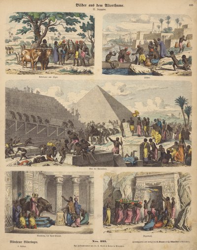 Antik Mısır (renkli gravür) by German School