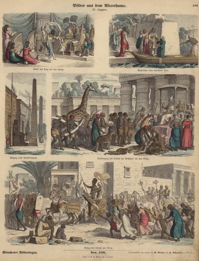 Antik Mısır (renkli gravür) by German School