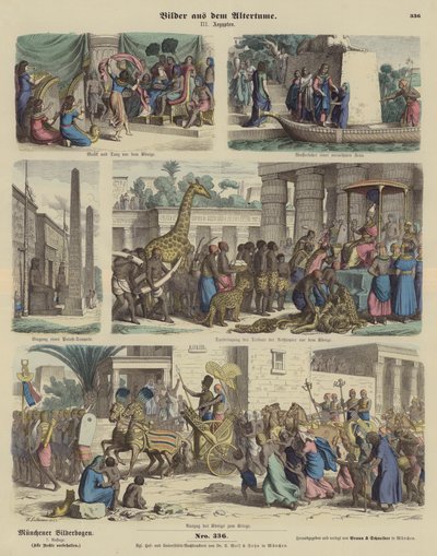 Antik Mısır (renkli gravür) by German School