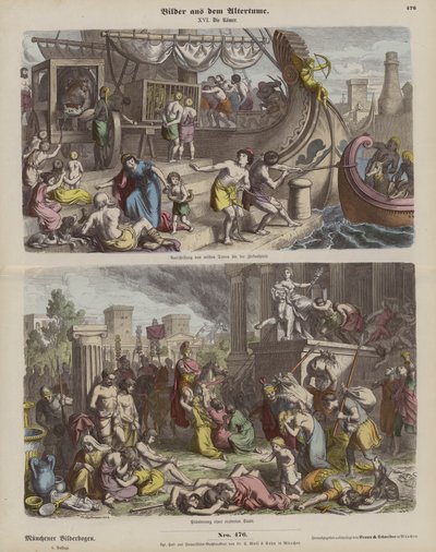 Antik Roma (renkli gravür) by German School