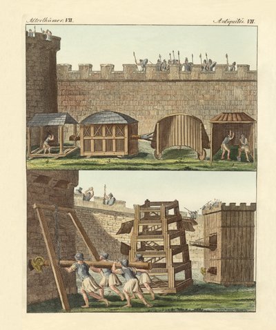 Eski kuşatma araçları by German School