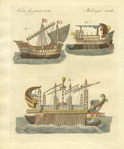 Antik gemiler by German School
