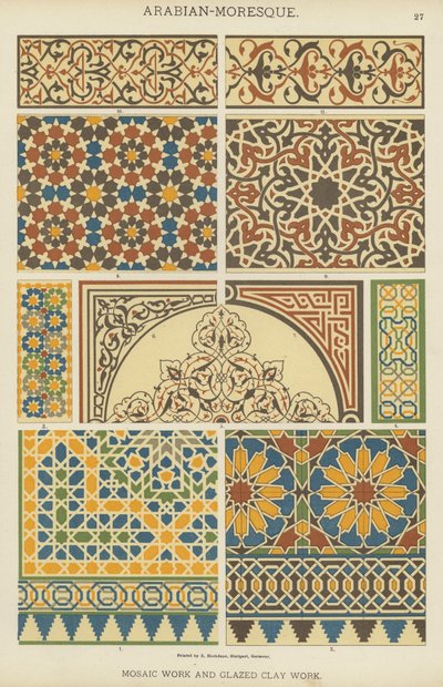 Arap-Moresk, Mozaik İşi ve Sırlı Kil İşi by German School