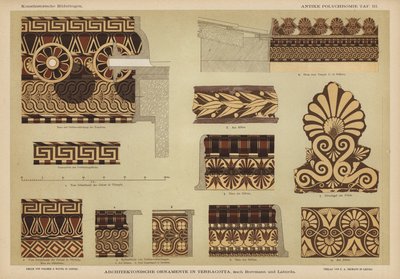 Pişmiş topraktan mimari süsleme (renkli taş) by German School