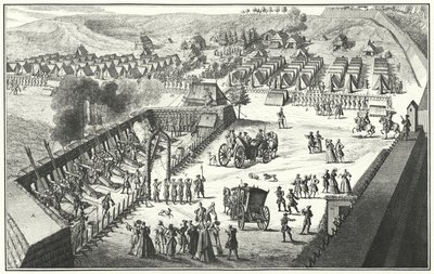 Topçu ateşleme tatbikatı, Nürnberg, 1733 (gravür) by German School