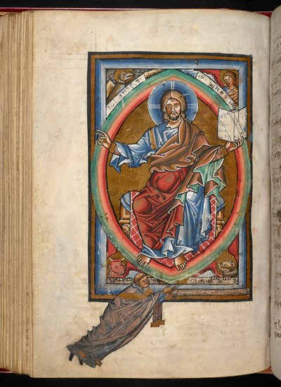 Arundel 156, f.99v, Mesih, Evanjelistlerin 