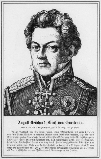 August Neidhard, Gneisenau Kontu (gravür) by German School