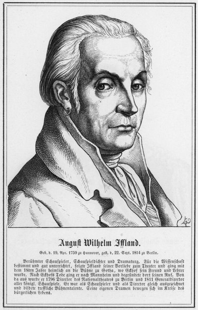 Ağustos Wilhelm Iffland (gravür) by German School
