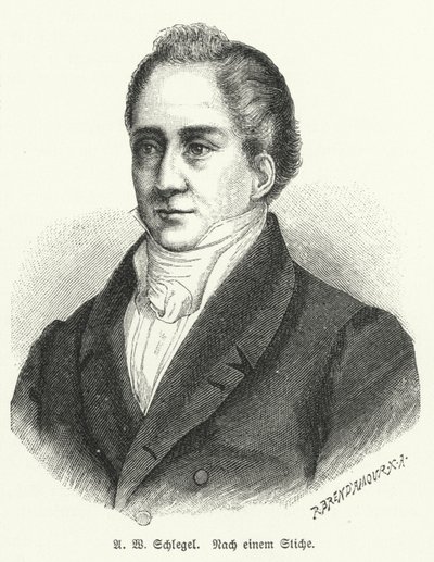 August Wilhelm Schlegel, Alman şair ve çevirmen (lito) by German School