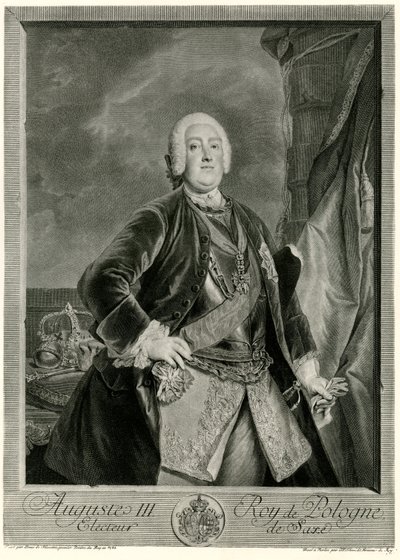 Augustus III (1696-1763) Polonya Kralı (fototip) by German School