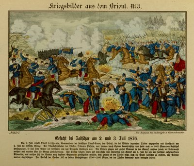 Zajecar Savaşı, 2-3 Temmuz 1876, Birinci Sırp-Osmanlı savaşı (1876-77), Neuruppiner Bilderbogen, 1876 by German School