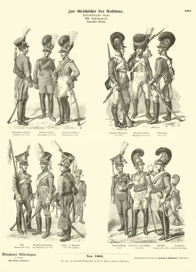 Bavyera askeri üniformaları, 19. yüzyılın başlarında by German School