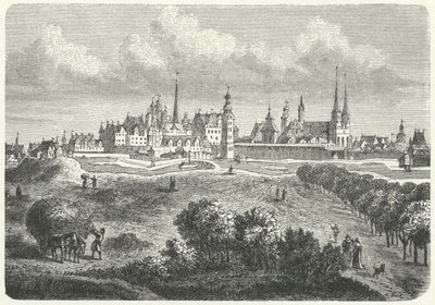 17. yüzyılda Berlin ve Coln (gravür) by German School