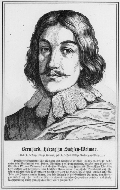Bernhard, Sachlen-Weimar Dükü (gravür) by German School