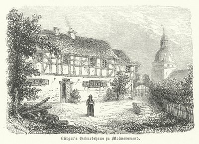 Alman şair Gottfried August Buerger'in doğum yeri, Molmerswende (gravür) by German School