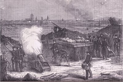 Schelestadt'ın bombardımanı, Cassells History of the War of France ve Almanya arasındaki Cassell ve Company Limited tarafından yayınlandı, c.1890 (lito) by German School