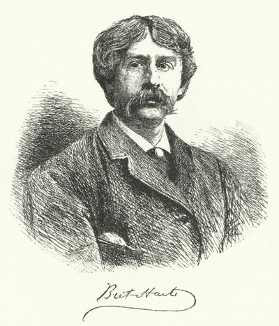 Bret Harte, Amerikalı kısa öykü yazarı ve şair (gravür) by German School