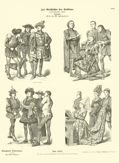 Burgonya kostümleri, 15. yüzyıl ortası by German School